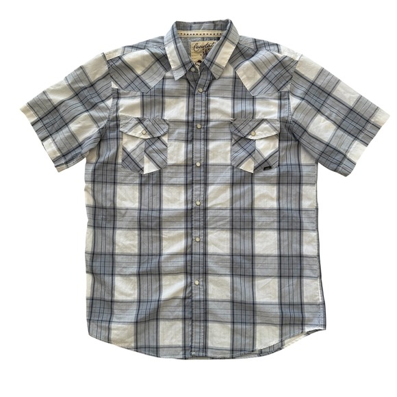 Coastal Other - Coastal Clothing XL‎ Blue Plaid Short Sleeve Pearl Snaps Men's Western Shirt
